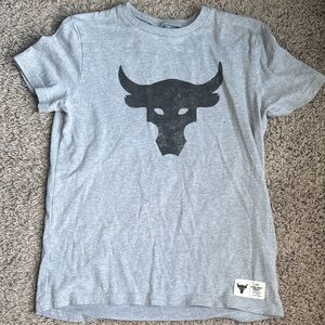Under Armour Kids Gray Bull Logo Tee